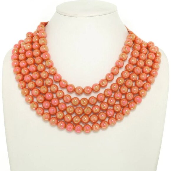 NEW - 5 Row SHIMMER Beaded Magentic Close Statement Beads Necklaces - Picture 11 of 15